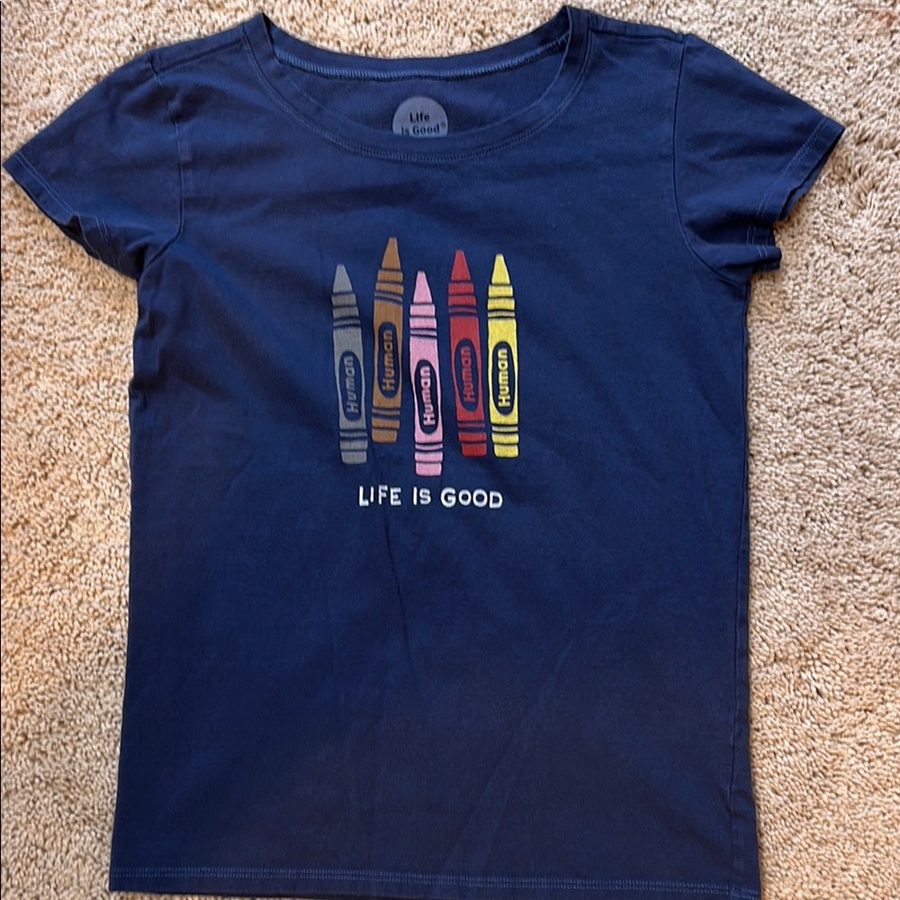 Life Is Good Kids' Blue Crayon Tee